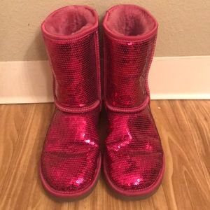 Hot pink sequin Ugg boots - women’s size 7